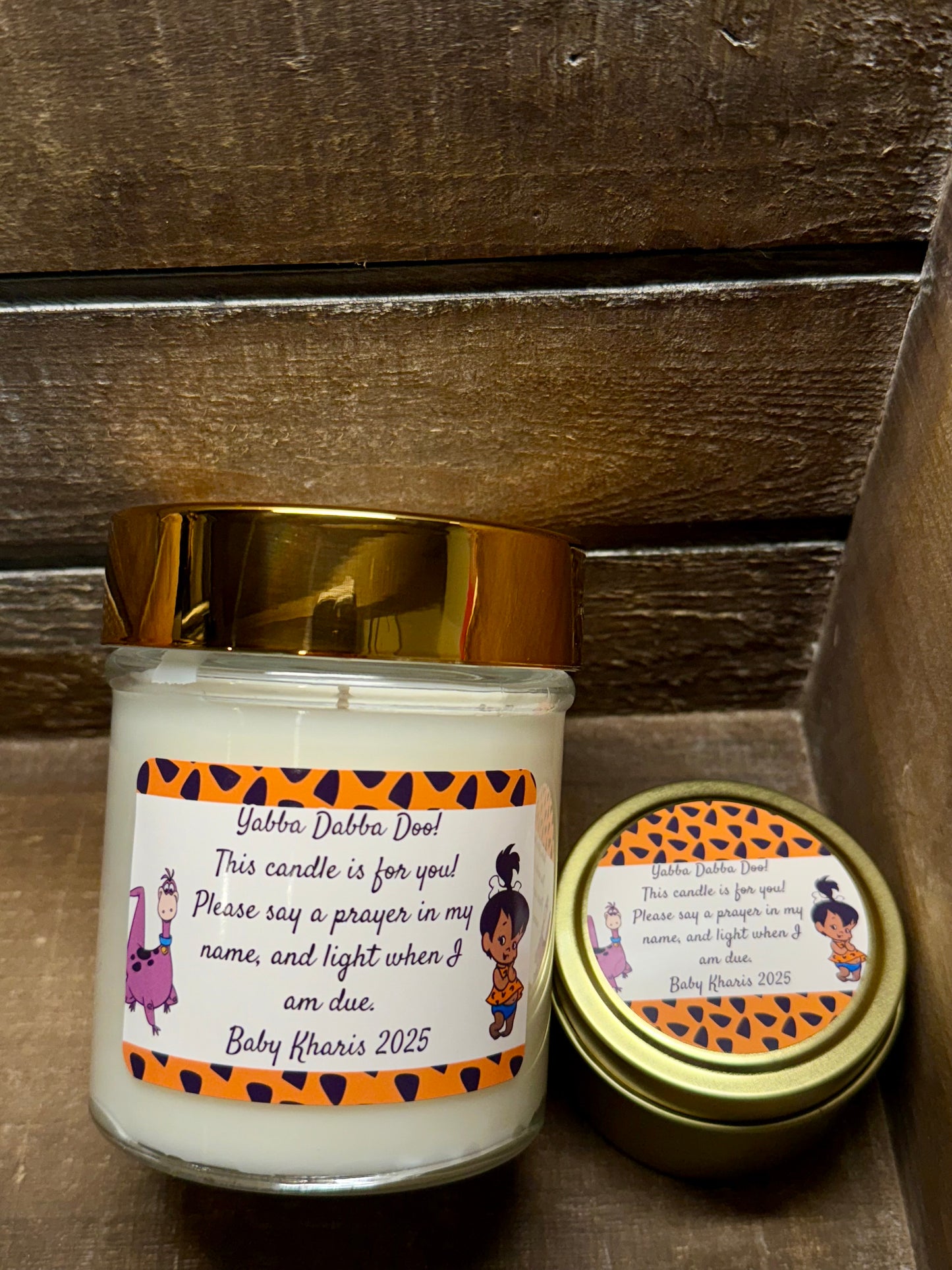 Baby Shower Custom Candles (view pictures of other orders) - please check out, with all your information and we will email you to start the order.