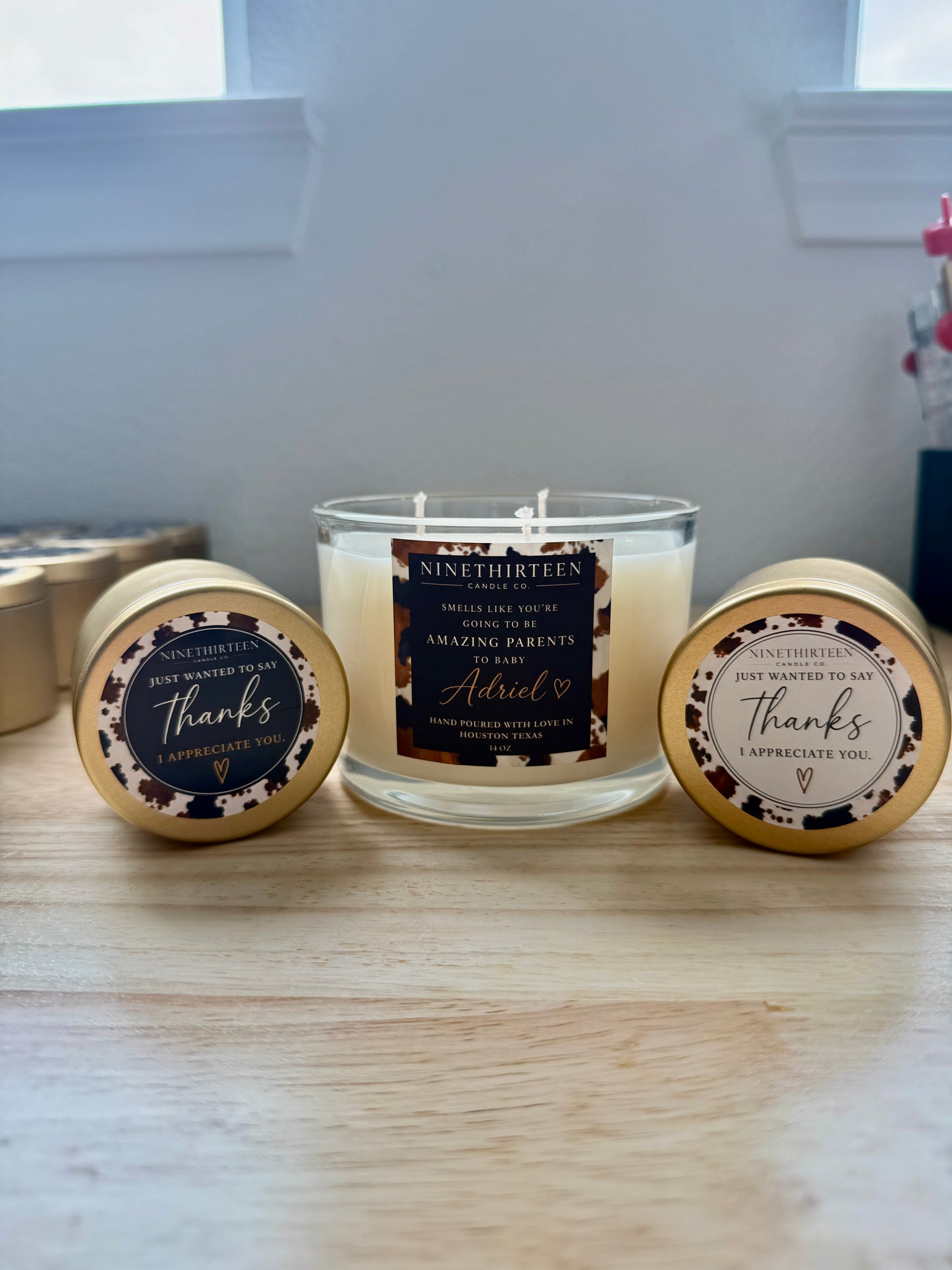 Baby Shower Custom Candles (view pictures of other orders) - please check out, with all your information and we will email you to start the order.