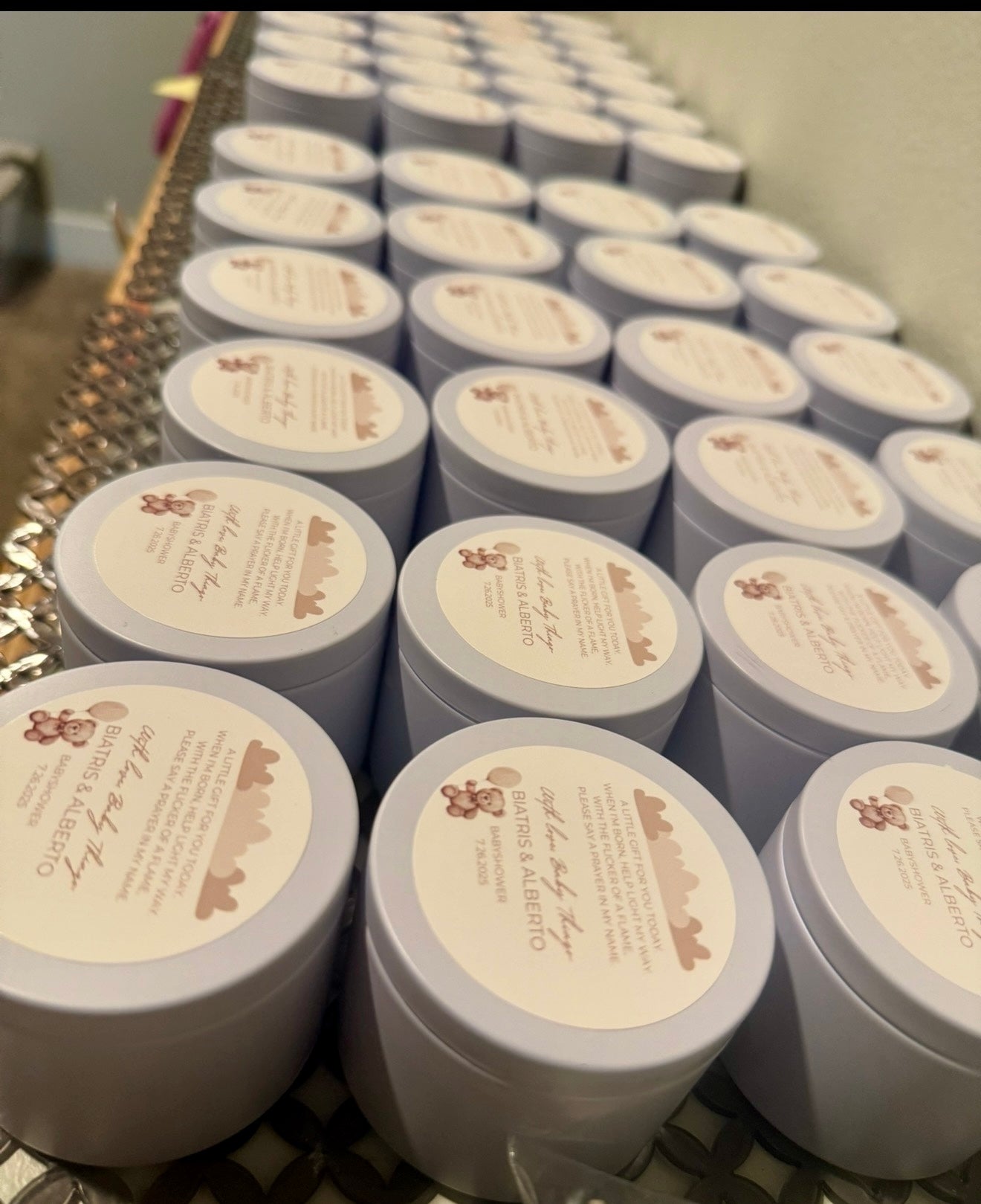 Baby Shower Custom Candles (view pictures of other orders) - please check out, with all your information and we will email you to start the order.